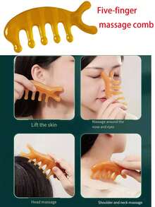 Head Massage Claw Scalp Relaxation Tool, Facial Massage Tool Scalp Gua Sha Head Massage Comb Gua Sha Massage Tool Face Lifting Massage Eye Massage Relaxation Tool, Deep Tissue Massage Relaxation Tool Multi-Function Handheld Head Massage Tool, Acupressure Trigger Point Massage, Also Suitable For Full Body Deep Tissue Massage. Made Of Resin Material, Smooth And Rounded. Washable And Reusable. - Multicolor - View 4