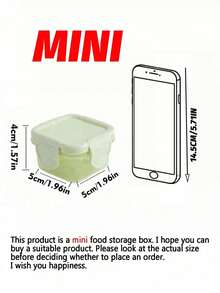 1-6 Pack Mini Food Storage Container Set, Kitchen Lunch Box Refrigerator Sealed Box, Rectangular Plastic Sealed Storage Box, Small Food Container, Multi-Functional Seasoning Box, 2 Oz Plastic Material, With Sealed Lid, Stackable - Multicolor - View 2