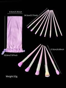 13pcs Soft Bristle Makeup Brush Set With Portable Drawstring Storage Bag, Multi-Color Options, Full Set Of Powder, Blush, Eyeshadow Makeup Tools, Suitable For Beginners - Multicolor - View 6