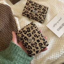 Vintage Y2K Leopard Print Card Holder, CoolGirl Heart Decor Accordion Multi-Slot Wallet - Multicolor - View 4