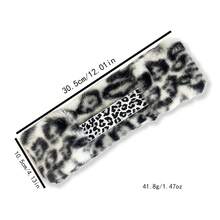 American Retro Leopard Print Plush Wide Headband For Women, Autumn/Winter Thickened Faux Rabbit Fur Warm Headband, Y2K Aesthetic Hair Accessory - Multicolor - View 2