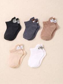 6/12/24 Pairs Random Animal Pattern Toddler Socks, Earth‑Tone, Fall Socks, Halloween, Christmas, Newborn Baby Essentials, Baby Essentials, Baby Shower - Multicolor - View 4