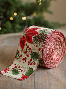 1pc Burlap Christmas Ribbon Christmas Tree Garland Decoration Ribbon Woven Tape Party Supplies Atmosphere Decor Colorful Ribbon - Multicolor - View 10