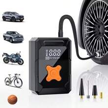 150PSI Portable Air Pump, Car Jump Starter With Tire Pressure Gauge And LED Display - 3X Speed One-Touch Smart Wireless Air Pump - A - View 6