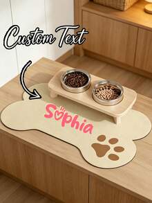 Personalized Dog Food Mat, Dog Feeding Mat, Customizable Pet Name Dog Food Mat, Personalized Dog Bed Mat, Customizable According To Your Dog's Name, Pet Feeding Mat, Suitable For Dogs, Cats, Puppies Accessories - Multicolor - View 7