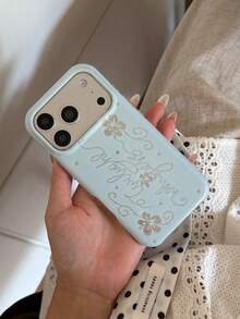 Polka Dot Lily Flower Letter Phone Case Compatible With Apple 18 Pro Max 17 New 16 Pro Women 17 Pro Premium Full Coverage 18 Pro Creative Anti-Drop Niche Ins Art - Mint Green - View 2