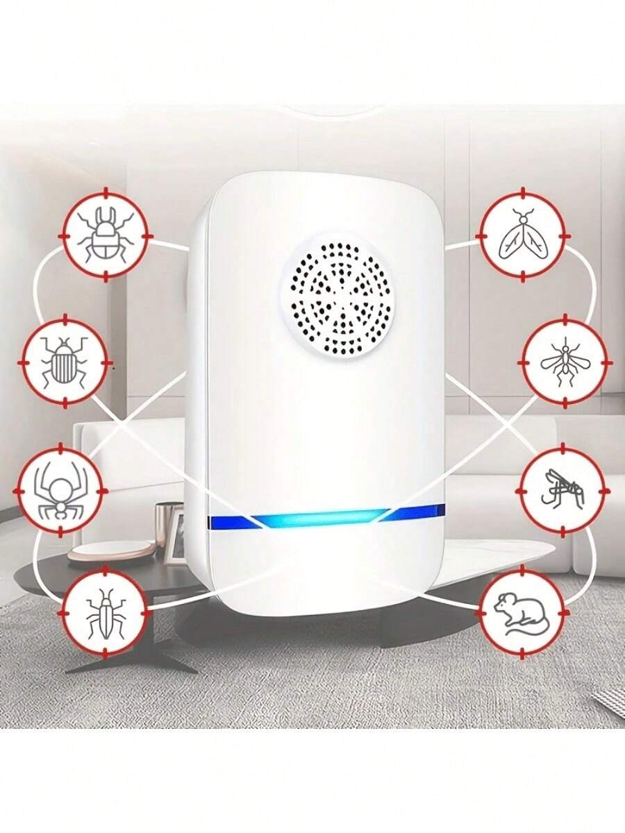 SOKANY Ultrasonic Pest Control Device - Effective Indoor Pest Control For Home, Kitchen, Office, Hotel And Warehouse - Eliminates Fleas, Insects, Mosquitoes, Mice, Lizards, Spiders, Ants, Cockroaches Etc. It Is A Must-Have For Summer - White - View 1