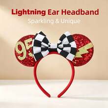 Băng đô đính sequin họa tiết bàn cờ Disney Lightning - Nhiều màu - Xem 6