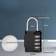 Heavy Duty Waterproof Metal Padlock 4-Digit Combination Lock - Anti-Theft Lock, Suitable For Home, Gym, Locker, Luggage, Boat And Cabinet - Easy To Use Key Lock (Padlock Only) - A - View 10