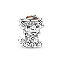 1 Pieces Original Design Silvery Color Charms Cowboy Cow & Cute Milk Cow Beads Heart Cubic Zirconia Inlay Fits Original Bracelet DIY Making - Multicolor - View 13