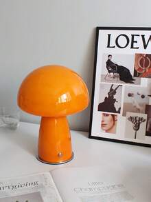 1pc Mushroom Glass Table Lamp, USB Powered LED Bedside Lamp, Aesthetic Glass Desk Lamp For Bedroom Living Room Study, Cute Room Decor Atmosphere Night Light, Home Decoration - one-size - View 3