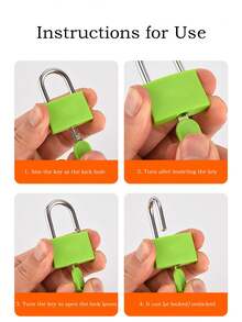 Cherry Decor Mini Padlock With 2 Keys, Small Travel Lock For Backpacks, Lockers And Gym Bags, Essential For School, Outdoor Travel And Student Dorms, Durable Combination Lock Alternative - Multicolor - View 9