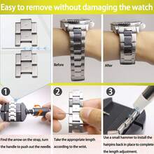 13-Piece Advanced Watch Band Removal Tool Kit, Watch Band Tool Kit, Watch Band Link Pin Removal Repair Tool Kit, Suitable For Watch Band Adjustment, Watch Band Sizing And Watch Repair, Available In Clear, Black, Blue, An Ideal High-End Gift Choice. - Pro Version Advanced Bracelet Adjustment Set - View 8