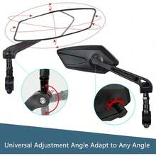1 Pair Mountain Bike Rearview Mirrors, 360° Rotating Flat Mirror, Easy Installation, Foldable Scratch-Resistant Design, Wide Angle View, Suitable For Mountain Bike/Road Bike/Electric Bike - Multicolor - View 3