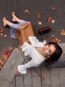 Women's Autumn French Fashion Elegant Solid Color Sweater, Commute/Business - White - View 5