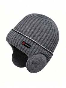 1 pc Topi Rajut Pelindung Telinga Berlapisan Termal Musim Gugur/Dingin, Beanie Wol Hangat Unisex untuk Pemakaian Harian di Luar Ruangan, Perjalanan dan Bersepeda - MultiWarna - View 5