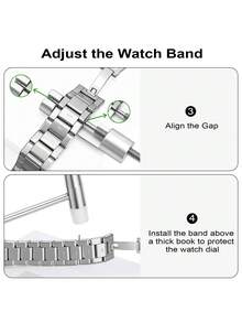 6pcs Watch Band Repair Tool Set, Professional Watch Band Removal Tool, Watch Band Accessories, Watch Accessories, Professional Watch Pin Removal Set, Watch Band Length Adjuster, Watch Chain Removal Tool, Watch Band Pin Removal Tool, Practical Watch Repair Tool Set, Compatible With Most Traditional And Smart Watch Bands, Durable Metal Watch Repair Tool, High-Quality Gift For Professional Watchmakers Or Watch Enthusiasts - Silver - View 7
