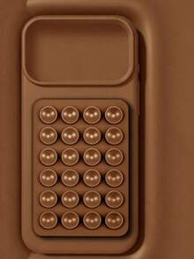 Luxury Matte Texture Suction Cup Phone Case Compatible With IP 17 16 15 14 13 12 11 Pro Max Minimalist Business Protective Shell Compatible With IP17 Air 16 15 14 Plus New Protective Case Phone Accessories - Light Brown + Suction Cup - View 1