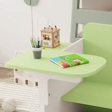 2 In 1 Wooden Children Table With Chair, Small Kids Table And Chair Set With Storage Box, Suitable For Kids Children Toddlers Boys Girls, Light Green - Mint Green - View 5