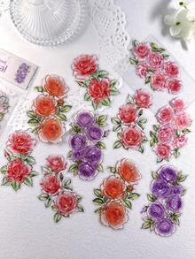 10pcs Vintage Large Floral Stickers For Scrapbooking, DIY Collage, Photo Album, Planner, Journal Decoration - Glazed Floral - View 16