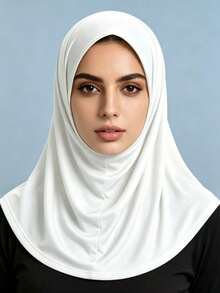 Women's Four-Season Milk Silk Headscarf Hat, Solid Color High Elasticity Long Neck Guard Sun Protection Headwrap Muslim Hijab - Multicolor - View 6