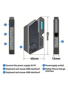 Bộ chuyển đổi bàn phím chuột chơi game cho điện thoại, tay cầm chơi game di động, adapter không dây BT5.0 - Xem 11