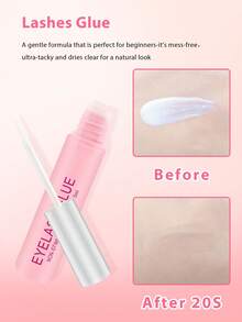1pc 5ML Eyelash Glue, White Transparent, Exquisite & Long-Lasting, Waterproof, Super Strong Adhesion, Anti-Shedding, Suitable For Single DIY Eyelash Extensions, Waterproof Strip And Cluster Eyelash Glue, Gentle & High Viscosity, Suitable For Beginners - White - View 4