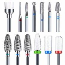 13Pcs/Box Professional 3/32"Ceramic Nail Drill Bit Set Electric Manicure Nail File Bit For Acrylic Gel Nails And Cuticles Manicure Tools Accessories - Silver - View 1