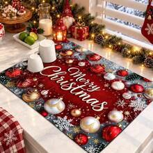 1pc Christmas Themed Printed Pattern Dish Drying Mat, Kitchen Countertop Bowl & Plate Rubber Bottom Drying Pad, Party Decoration, Super Absorbent Hidden Stain Dish Drying Mat, Soft Diatomaceous Earth With Rubber Backing Multi-Functional Kitchen Home Mat, Quick Dry Mat For Coffee Machine & Dish Rack, Kitchen Countertop Coffee Mat & Dish Drying Pad - LL LSD032 - View 2