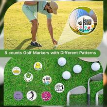 Golf Ball Markers Assorted Patterns Value Pack Of 8 Golf Gifts Golf Cap Clips And Divot Repair Tools Partner Accessories Sets For Men Women Golfer - 8 Women Markers - View 3