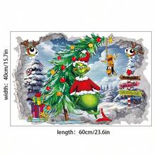 FIFA Stiker Dinding Natal The Grinch Gaya Baru PVC Kartun Film Monster Hijau Dekorasi Dinding Decal - stiker - View 10