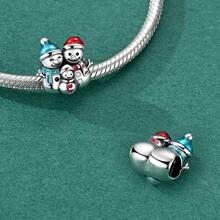 1pc Silver Plated Red & Green Christmas Atmosphere Christmas Tree Santa Claus Bell Gingerbread Man Christmas Hat Beaded Pendant Suitable For Bracelet Necklace DIY Jewelry Making Christmas Surprise Gift - Silver Or Gold - View 2
