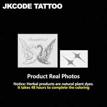 JKCODE TATTOO 2 Pcs Semi-Permanent Tattoo, "Cosmic Swan" Tattoo, Realistic Design, Hand-Drawn Art Tattoo, Mini Tattoo For Waist, Waterproof, Realistic Fake Tattoos, Botanical, Magic Tattoos, Lasts 1-2 Weeks, Neck Tattoo For Women, Perfect Gift - Dark Grey - View 6