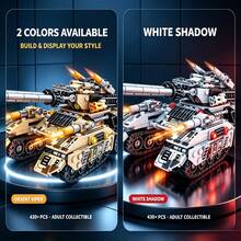 8-In-1 Tank Army Building Set, 430+ Pieces 1:35 Scale Adult Collector Model Kit, Dual Barrel And Track Chassis Design, Suitable For Christmas, Halloween, Thanksgiving And Birthday Gifts For Hobby Collectors - Multicolor - View 9