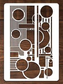 Reusable PET Stencil For DIY Crafts - Geometric Wallpaper & Tile Stencils With Circle & Line Patterns, Suitable For Floors, Walls, Fabric Painting, Floor Tiles - 11.7 Inch X 8.3 Inch - A - View 10