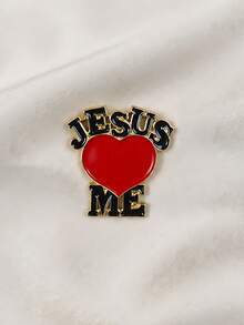 I Love Jesus Heart-Shaped Brooch Faith Letter Pin Accessory For Bags And Jackets Gift - Multicolor - View 11