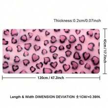 Pink Heart Leopard PU Leather Desk Mat, Large Waterproof Anti-Slip Mouse Pad, Easy Clean Desktop Protector For Office Study Makeup Gaming - View 10