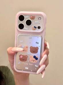 Star Bow 4 Bear Head Design Phone Case Compatible With Apple 17 Pro Max/ 17 Pro, Korean Ins Style, 16/15, Niche Creative Premium Full Coverage Shockproof New Phone Case - Multicolor - View 3