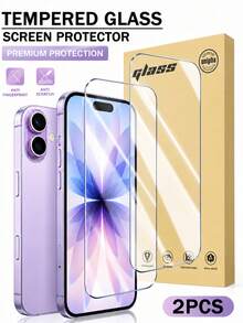 DUTRIEUX 2PCS Tempered Glass Screen Protector Compatible With Iphone 18 Pro Max/18 Pro/17 Pro Max/17 Pro/17/16 Pro Max/16 Pro/16 Plus/16/15 Pro Max/15 Pro/15/14/13/12/11, HD Clear Full Coverage Screen Protector, 9H Hardness Anti-Scratch, High Transparency, Bubble-Free, Fingerprint Resistant, Easy Installation, Protective Phone Accessories - Clear - View 2
