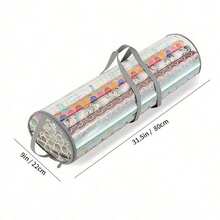 Multi-Color Wrapping Paper Storage Bag, Vertical Cylindrical Organizer With Transparent Window And Reinforced Handle, Waterproof And Dustproof Large Capacity, Suitable For Wrapping Paper, Ribbons, Bows And Handmade Crafts Ideal For Closet,Craft Room - Multicolor - View 15
