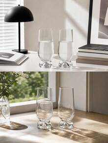 1pc Minimalist INS Style Mountain View Glass Cup, Fashionable Creative Transparent Beverage Water Coffee Modern Glass Cup, Suitable For Home, Water Bar, Restaurant, High Transparency Heat Resistant Glass Cup, Housewarming Gift - Multicolor - View 4