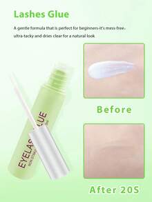 1 buah lem bulu mata transparan 5ml, lem bulu mata palsu super lengket tahan air, lem bulu mata gaya kuas, cepat kering & tahan lama. - Putih - View 4