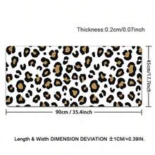 White Brown Leopard Print Mouse Pad | Non-Slip Leather Desk Mat, With 2D Flat HD Printing, Durable And Stylish, Suitable For Gamers And Office Use, Perfect For Halloween And Christmas, Reusable - View 13