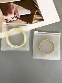10pcs Self-Sealing EVA Zipper Bags - Jewelry Storage Bags, Suitable For Earrings, Rings And Accessories, Anti-Oxidation Reusable Sealed Packaging, Transparent Small Sealed Bags, Prevent Oxidation, Great Helper For Home And Travel - White - View 6