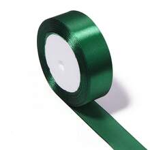 25 Yards/Roll Christmas Decoration Ribbon Satin Dark Green Satin Ribbon, Suitable For DIY Crafts, Gift Wrapping, Bows, Parties, Weddings, Christmas Decorations, Hair Bow Making Materials - Dark Green - View 10