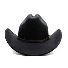 Sombrero de vaquero occidental Vintage para Hombre, vaquera de Jazz para caballero con ala ancha de cuero, Sombrero para Iglesia, Gorras para Hombre YDAY - Negro01 - Ver 1