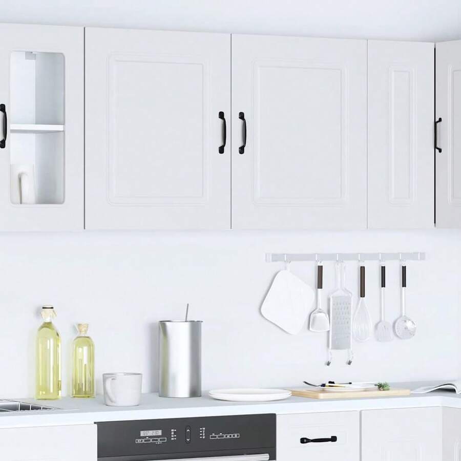 vidaXL Armoires murales de cuisine 2pcs Kalmar blanc bois d'ingénierie - Blanc - Voir 1