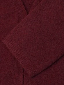 Nicenter Women's Open Front V Neck Long Sleeve Wool Blend Cardigan Sweaters, Red Elegant Fall Clothes For Women, Winter Clothes For Daily Commute Vacation - Burgundy - View 4