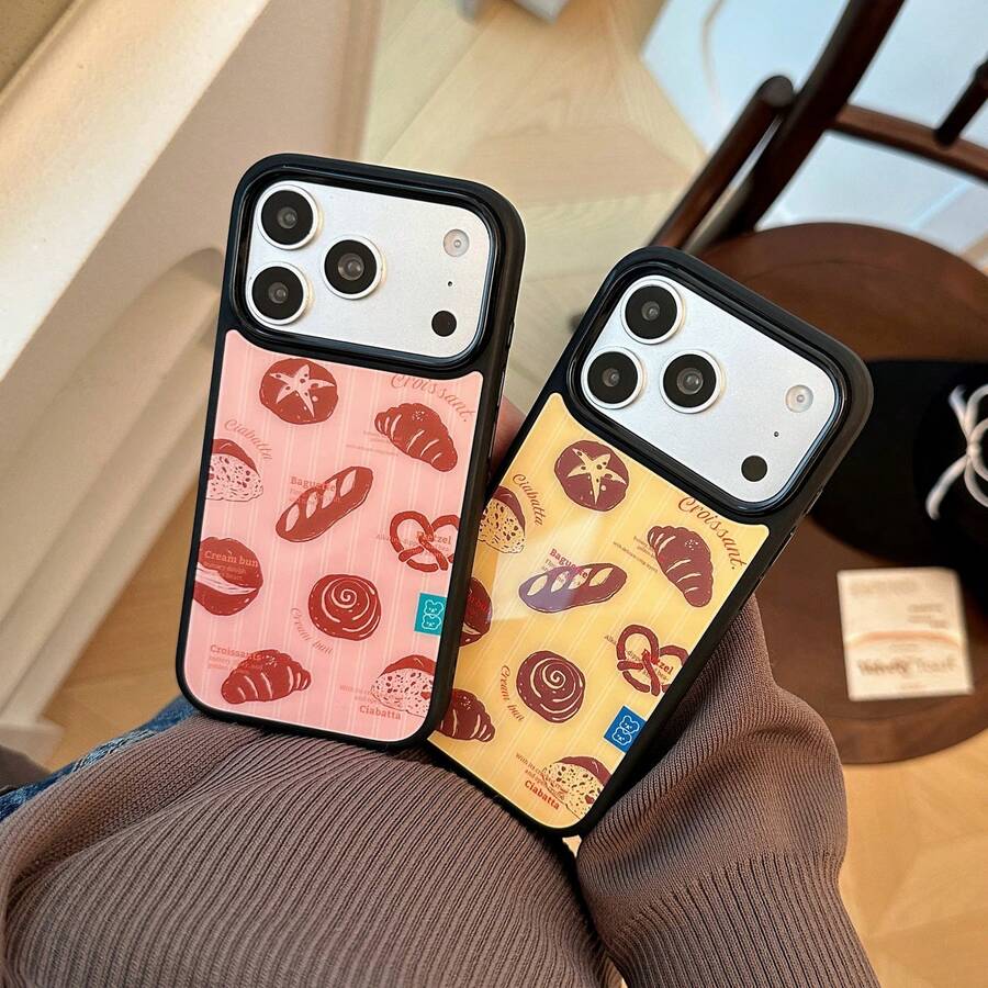 GUCADI Unique Bread Shaped Phone Case, Compatible With IPhone 18 Pro Max, Apple 17 Pro And 16/15. This Phone Case Has A High-End Texture And Innovative Design, Making It An Ideal Choice For Huawei And Phones. It Features A Unique, Creative, Vintage, Geometric, Colorblock, Niche, Luxury And -Style Design. - Yellow - View 1