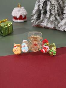 1pc Christmas Cartoon Resin Hair Claw Clip, Santa Claus Snowman Gingerbread Man Large Transparent Hair Accessory, Festive Style Bun Hair Ornament - Multicolor - View 14